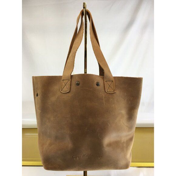 Oak River Tote Shoulder Bag Leather Brown with Detachable Strap - NWT - Picture 6 of 16
